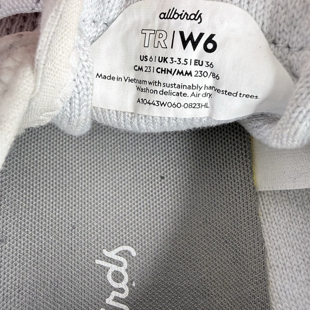 Allbirds TR Tree Runners Sneaker Women's Size 6 Low Shoes Light Gray - Picture 9 of 9